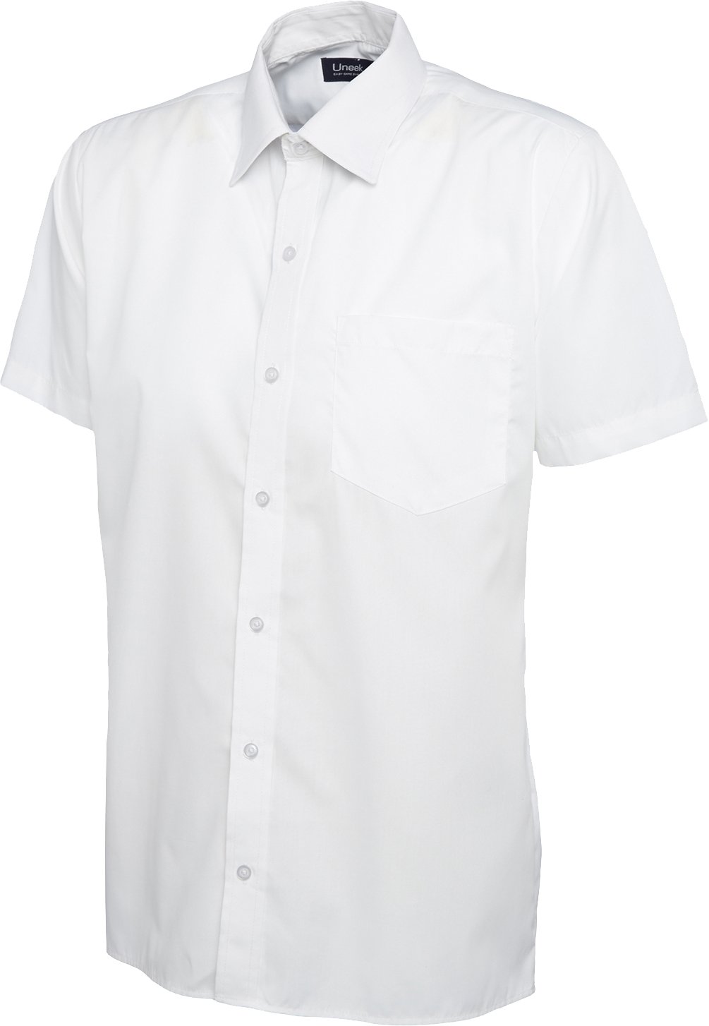 Shoppersbay Uneek Uc710 Mens Poplin Half Sleeve Shirt White 17.5