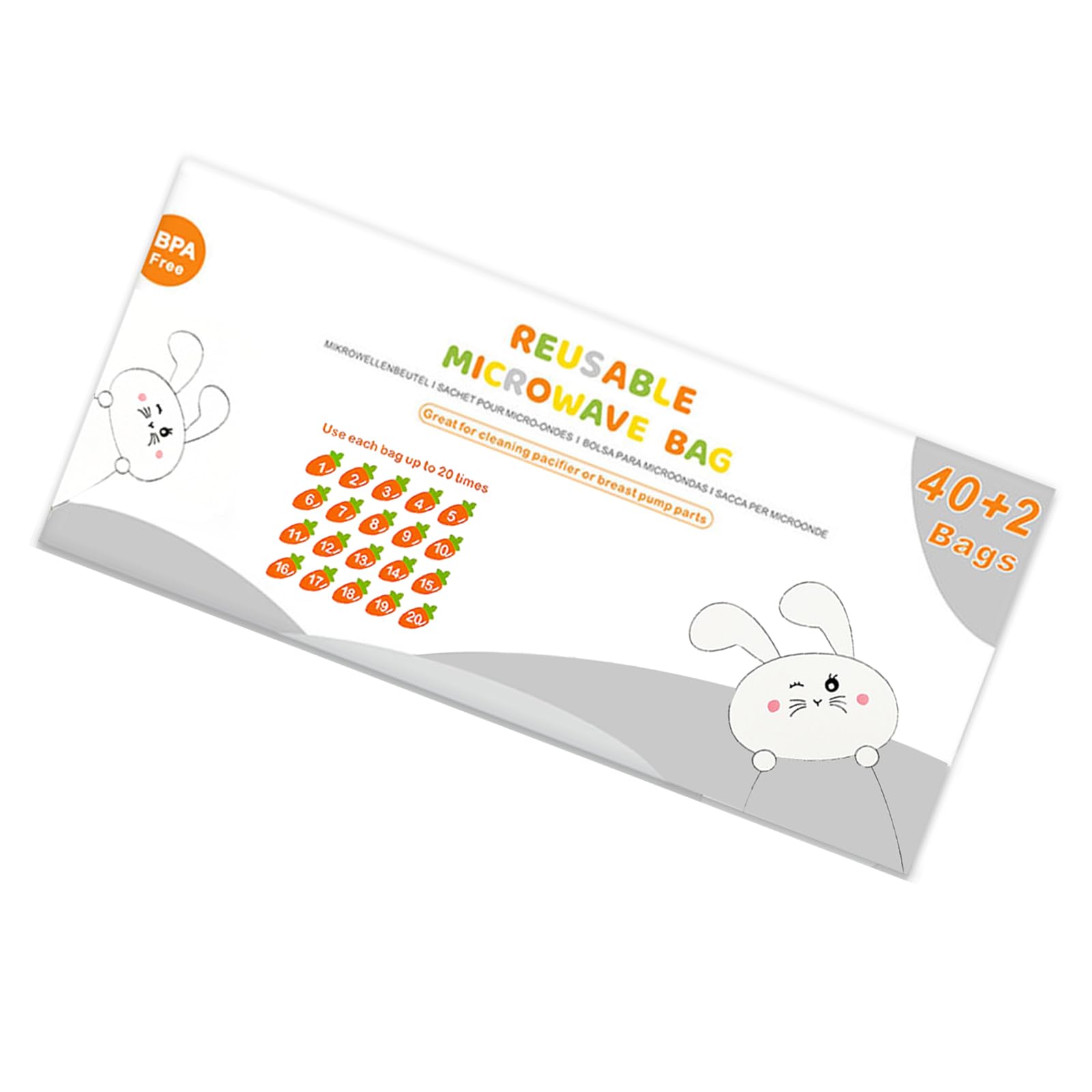 Bolsa de limpieza de 16/42 unidades, bolsas esterilizadoras de microondas para parte de sacaleches / biberón 20 veces/hoja esencial para lactancia materna