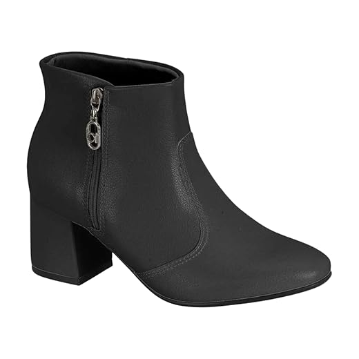 Bota Feminina Beira Rio Cano Curto Salto Bloco Médio Conforto Estilo