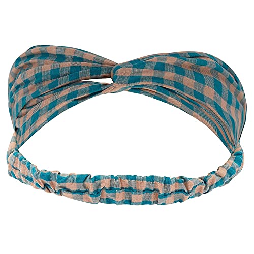 Criss Cross Plaid Headbands for Women's Hair Accessories (9 In, 10 Pack)