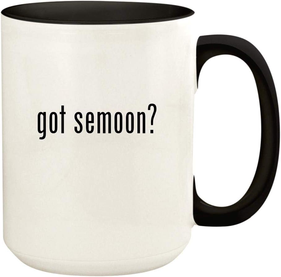 got semoon? - 15oz Ceramic Colored Handle and Inside Coffee Mug Cup, Black