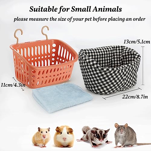 Image of JWShang Rat Hammock for Cage - Small Animal Hanging Basket Bed with Sturdy Hooks, Cozy Pet Rat Cage Accessories for Guinea Pig Chinchilla Sugar Glider Ferret (Pink, S)