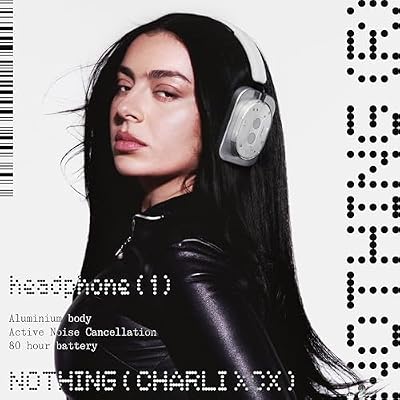 Nothing Headphone (1) Hybrid Active Noise Cancelling Headphones, Wireless Over-Ear Headphones with 6 Mics, 80Hrs Playtime, Hi-Res Audio, KEF-Tuned, Spatial Sound, Comfort Fit & Fast Charging Black