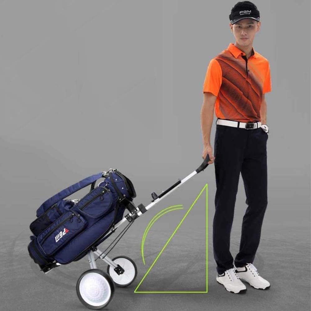 Golf Push Cart 2 Wheel Trolley Folding Pull Push Golf Cart Wheel Push Pull Golf Cart, ONE Second to Open/Close, for Indoor Outdoor Sports