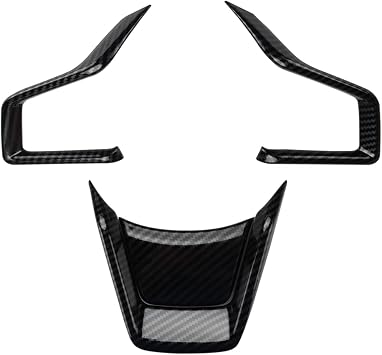 INTGET 4PCS Steering Wheel Stickers for 2018-2022 2023 2024 2025 Subaru Outback Accessories Legacy Crosstrek Forester Ascent Impreza Carbon Fiber Steering Wheel Panel Frame Trim Cover