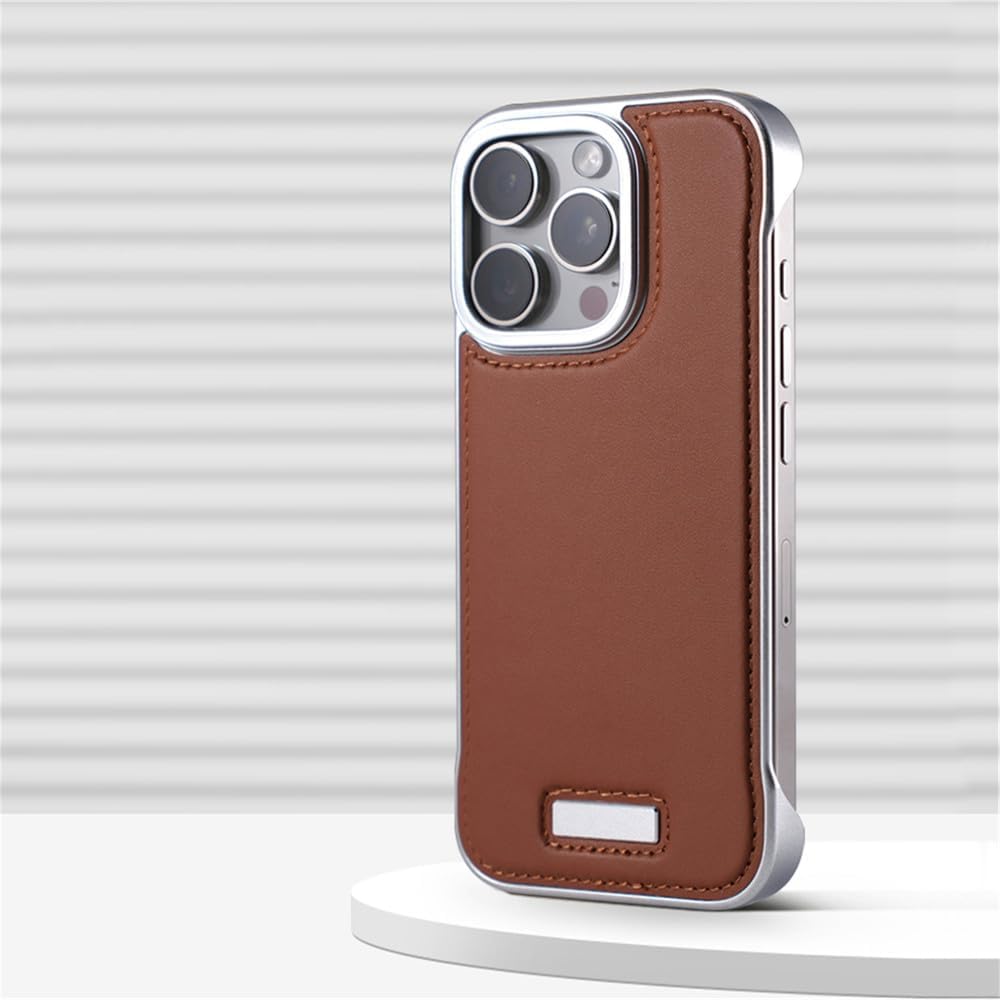 Leather Thin Phone Case For Iphone 16 15 14 13 Pro Max Anti-fall Cover Frameless Light Phone Shell For IPHON 15 16 Promax,WB SP Brown,For iPhone 13