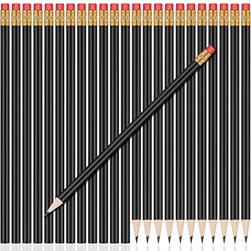 Crayons graphite HB bois noir avec gomme pour fournitures de bureau école et dessin