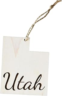 State Christmas Ornaments, Wooden Tree Holiday Decor, Unfinished Wood 2024 Cutout Shapes, United States Pride Gift Giving for Family, Neighbors, Coworkers (Utah)