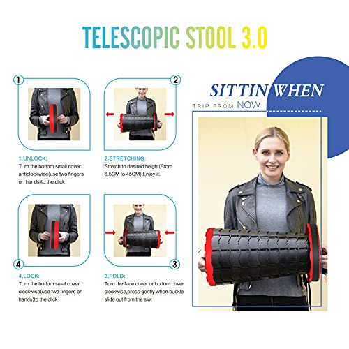 image for ALEVMOOM Upgraded Telescoping Stool,Simple Stool Collapsible,Portable 