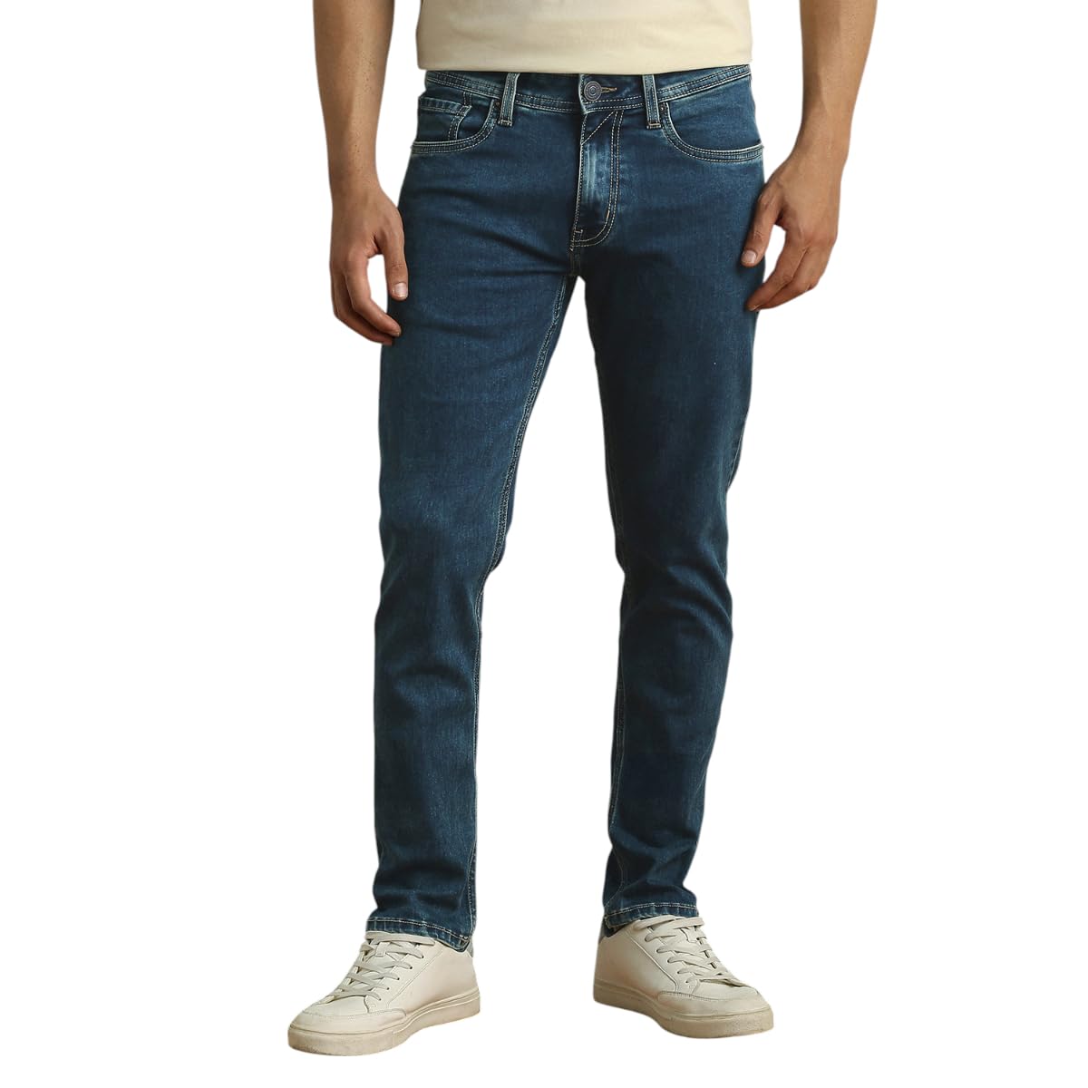 peter england Men's Slim Tapered Jeans | Denim | Casual Wear | Modern Fit-picture-27