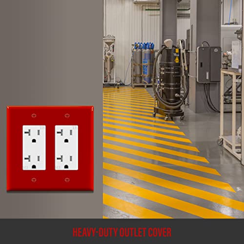 Image of ENERLITES 2-Gang Red Mid-Size Decorator Switch Outlet Wall Plate Cover
