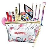 Kit de Maquiagem para Meninas, Jovens, Adultos. Necessarie Feminina, Paleta de Sombras, Pincel de Maquiagem, Esponja, Gloss Labial e mais itens, Maquiagem Infantil, Juvenil, Presente Adolescente, Presente Todas as Idades CN3