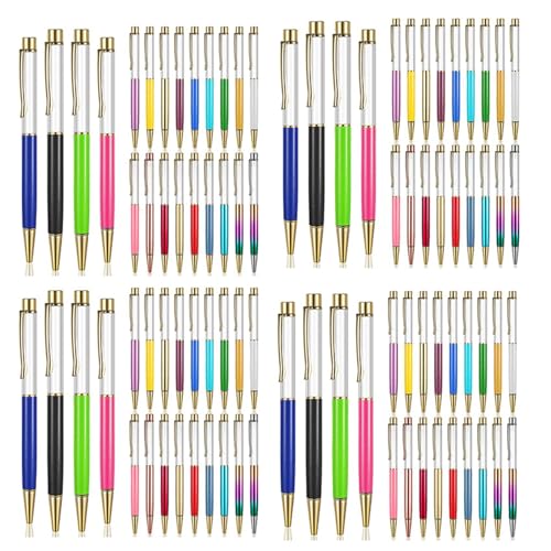 Stylos en métal colorés de bricolage : lot de 88 stylos à tubes vides pour fournitures DIY