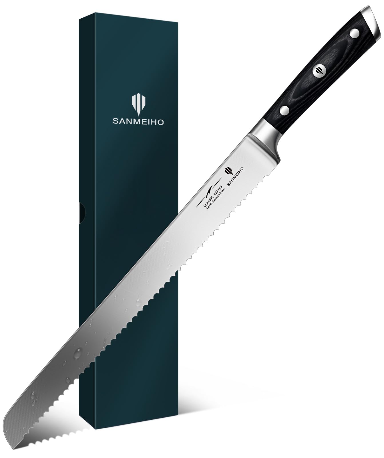 12-Inch Serrated Bread &amp; Sourdough Knife with Wood Handle