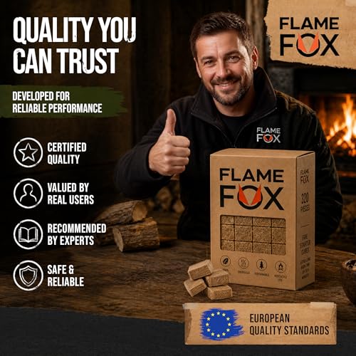 FlameFox Fire Starter Cubes 320 pcs - Quick Natural Fire Starters for Campfires, BBQ Grill, Fireplace, Fire Pit, Wood Stove, Charcoal & Kindling - Odorless, Waterproof, Long Burning Squares by FLAME FOX - Image 7