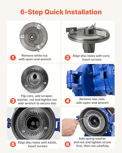 Image of VEVOR 2PCS Grinding Sheets for Electric Grain Mill Grinder, Cast Iron Dry Grinding Discs, Replacement Grinding Plates Compatible with VEVOR GM-001, GM-002, GM-003 Corn Spice Mill Grinder