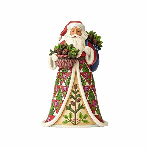 Enesco Jim Shore Heartwood Creek Santa with Pinecone Basket