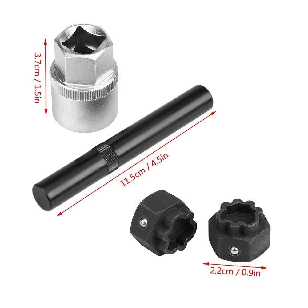 22 Piezas Juego de llaves de tuercas de bloqueo de rueda de, Herramienta de Juego de zócalos torcidos para quitar tornillos de tuercas antirrobo de rueda de coche de aleación de acero con juego de ada