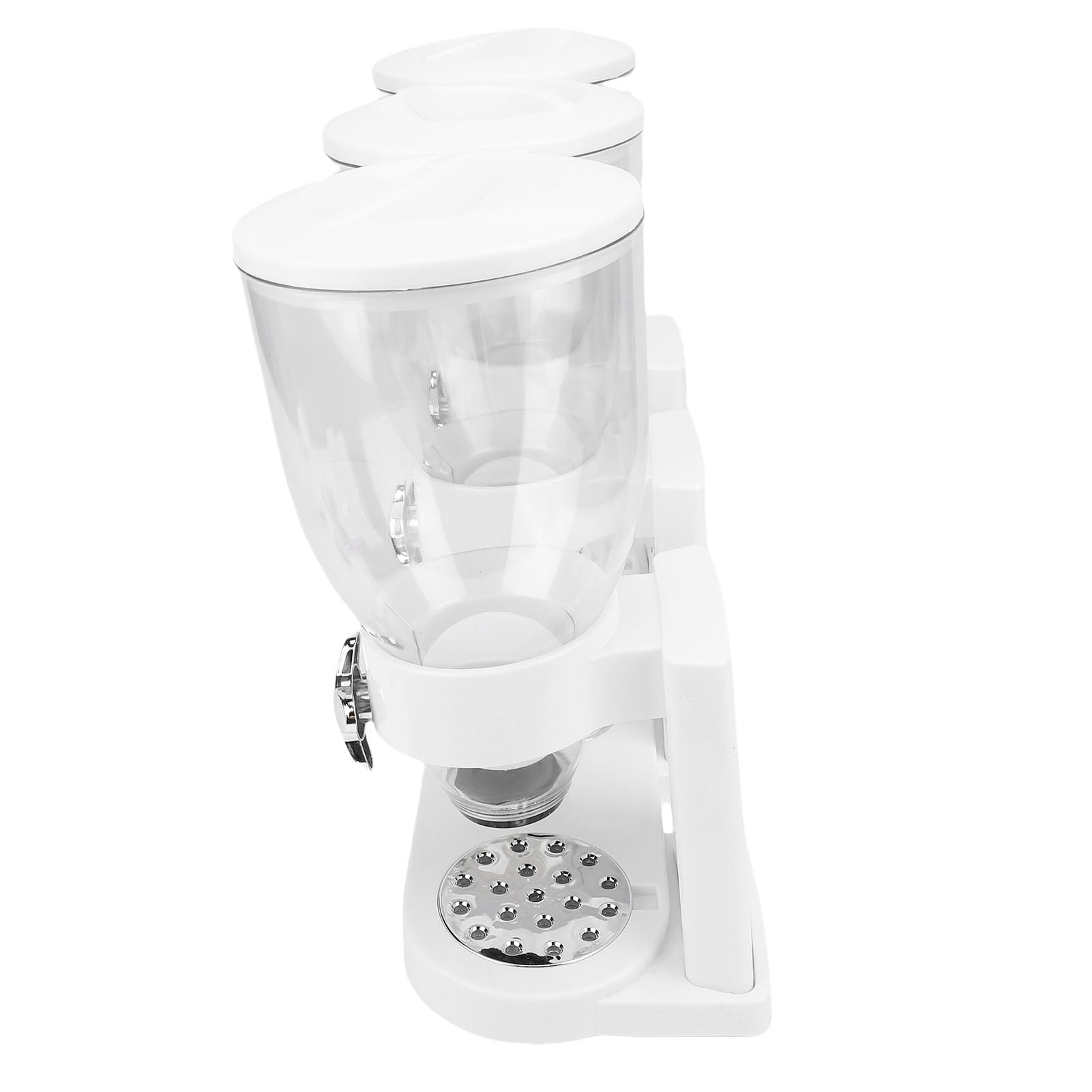 Dispenser per alimenti triplo Contenitori per cereali Contenitori per stoccaggio Dispenser da banco per snack al muesli con cereali e noci (Bianca)