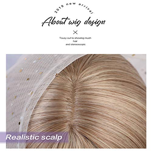 gazechimp 24 '' Mulheres Longo Ondulado Parte Média Loira Perucas