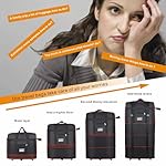 Expandable Large Capacity Travel Bag Oxford Cloth Duffel Bag with Wheels Lightweight Waterproof Travel Foldable Suitcase(Black) - Image 3