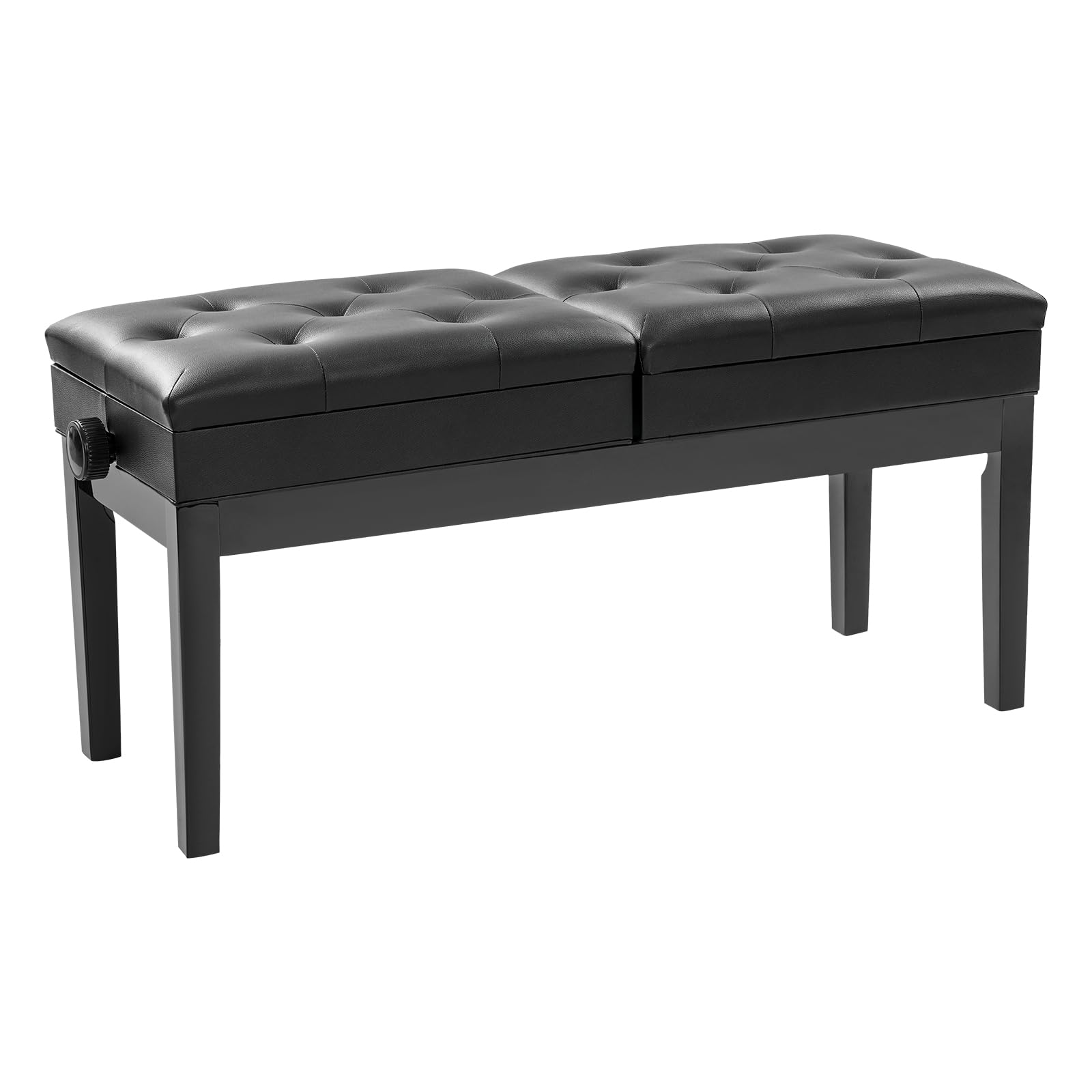 YISSALE Banco de piano de doble plaza, 108 x 39 x 48 cm, altura regulable para 2 personas, soporta 200 kg, silla de piano con espacio para el hogar, escuelas, conciertos (negro)