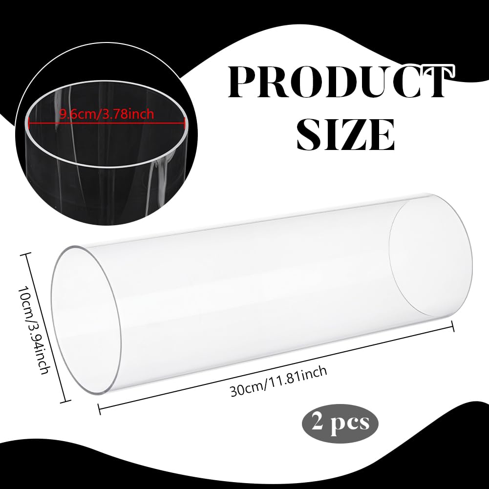 BENECREAT 2 tube Rigide Transparent de 30cm de Diamètre Intérieur : 96mm ; Diamètre Extérieur : 100mm Tubes Ronds en Acrylique pour la Plomberie D'Eau Aquarium