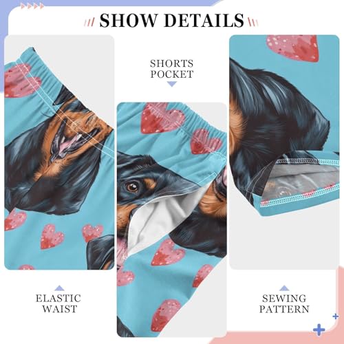 Cute Rottweiler Boys Pants Boys Athletic Pants Long Pant for Boywith Pockets Wide-Leg Size 6-14Y4