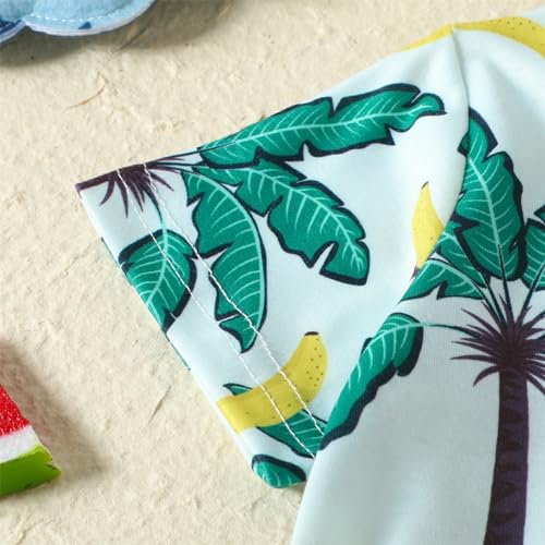 Shorts para meninos, manga curta, estampa de desenhos animados, shorts infantis, Verde, 2-3 Anos