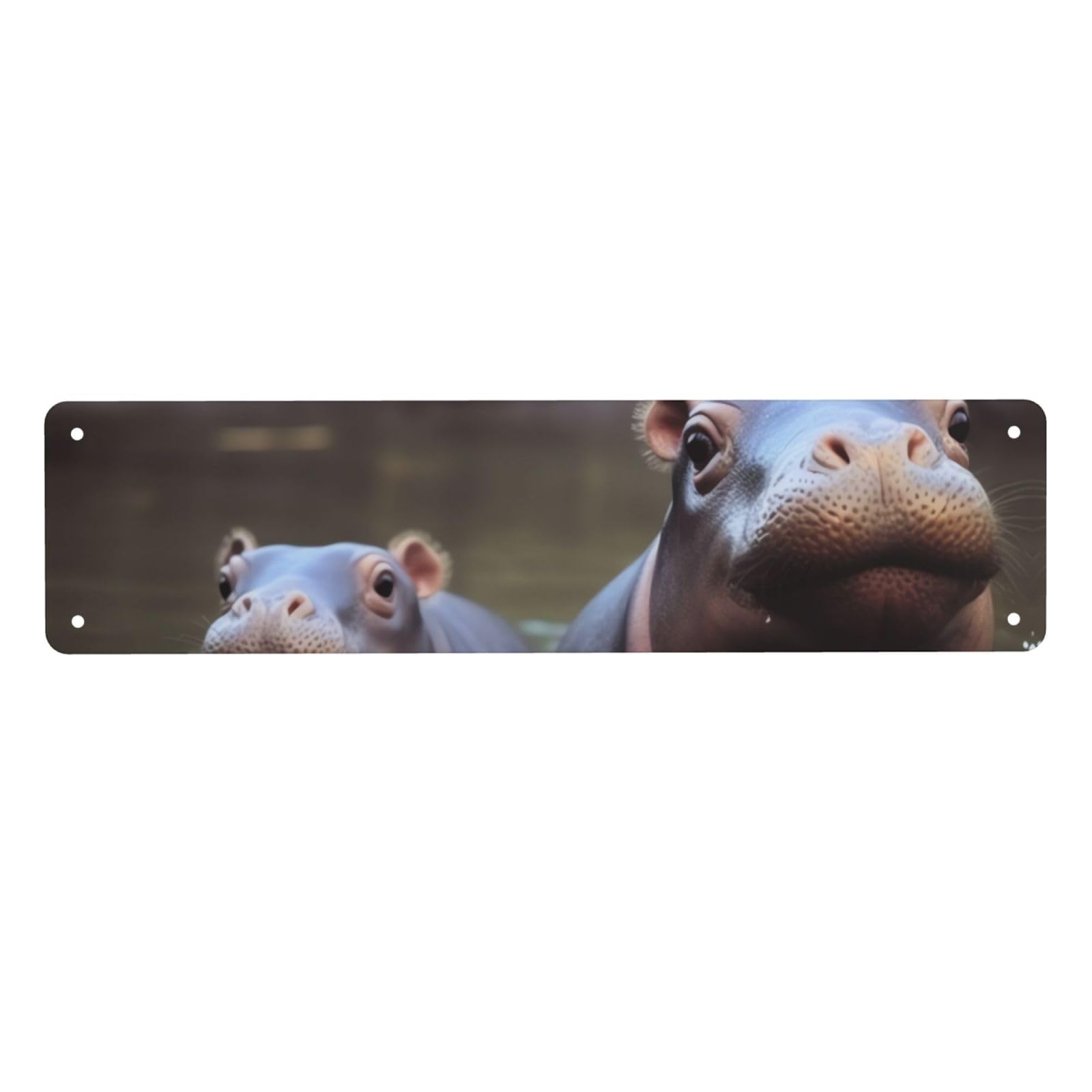 Vintage Metal Tin Signs Retro Garage Signs Stylish Wall Art Plaques for Home Decor Unique Poster 4x16 Inch Hippos Metal Sign Outdoor Wall Decorations Gifts