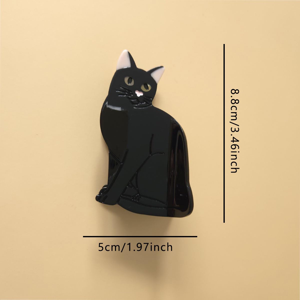 Funny Black Cat Hair Clips,Funny Acetate Claw Clip for Women,Cute Cat Hair Clip - Image 2