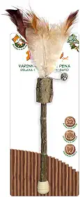 JAMBO PET Brinquedo para Gatos,Mordedor Varinha Matatabi 100% Natural,com Pena