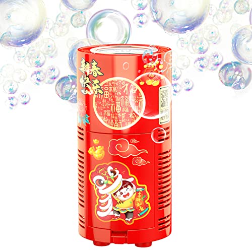 Image of Fireworks Bubble Machine with 80 ml Bubble Solution, Portable Automatic Bubble Machine with Lights and Closeable Music, Bubble Maker Toys for Kids Outside Activities Parties Wedding Christmas