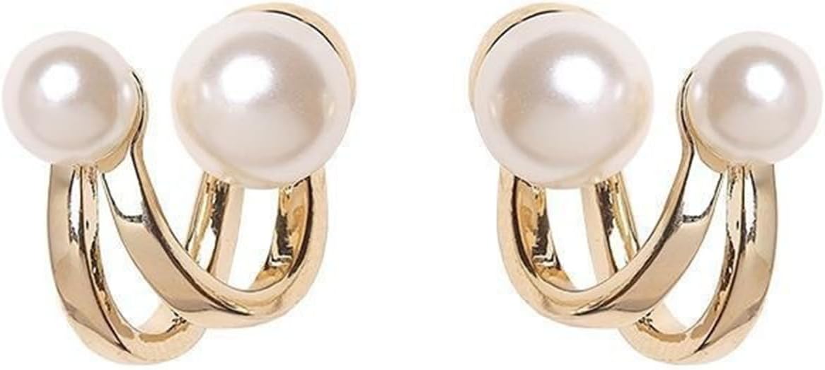Gold Pearl Earrings, Front and Back Earrings,Earrings Jacket for woman