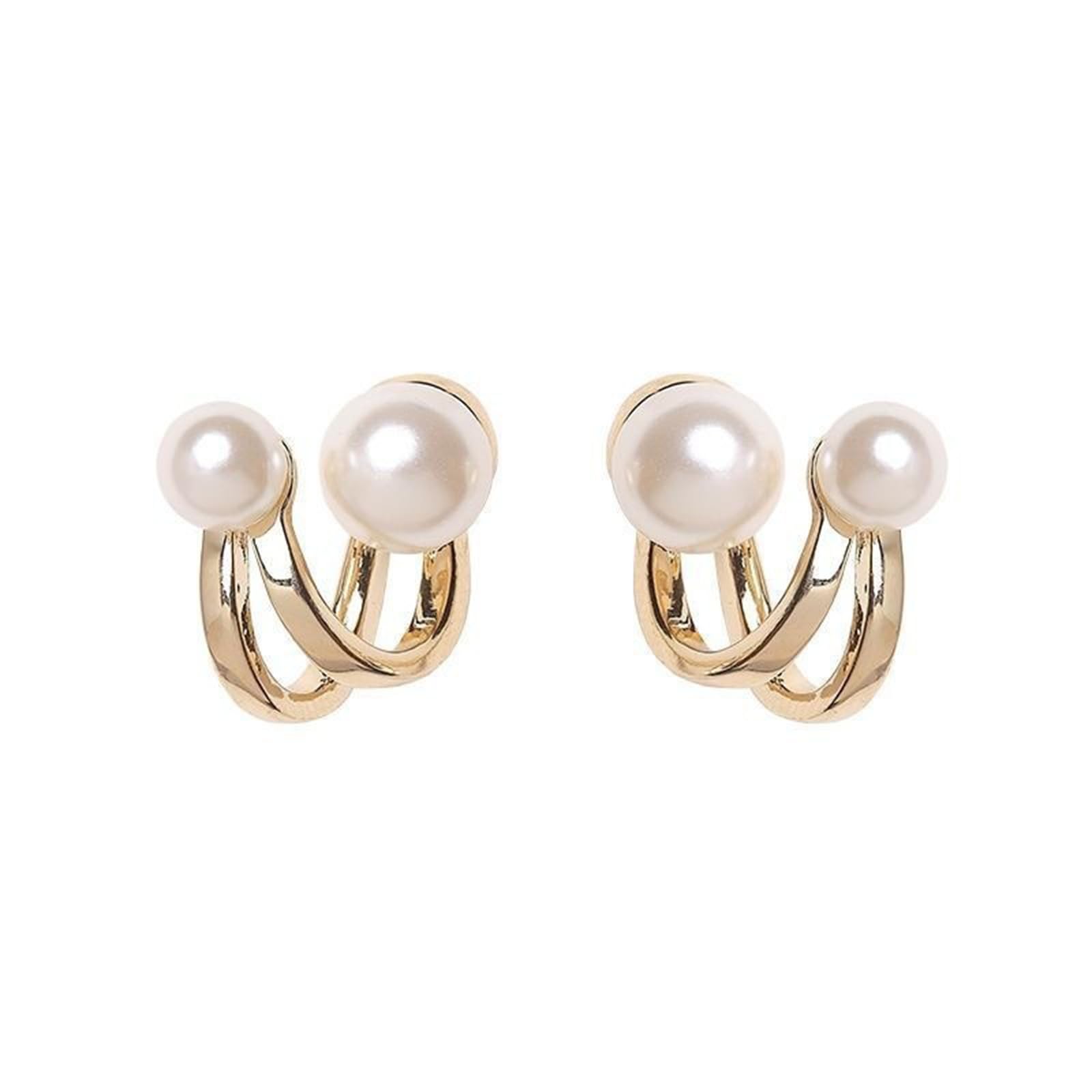Yudisho Gold Pearl Earrings, Front and Back Earrings,Earrings Jacket for woman