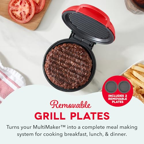 Image of Dash MultiMaker Mini System Removable Plate Set - Nonstick Replacement Plates for Fun-Shaped Waffle Breakfast - Waffle Maker Not Included - Two-Pack - Grill Plates, 4-Inch