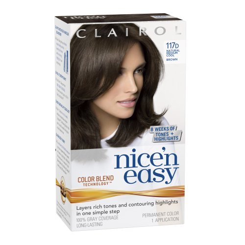 Clairol Nice'n Easy Permanent Hair Color, 5C Medium Cool Brown, 3 Count