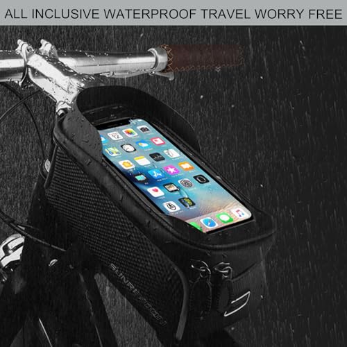 SAVOSWEET Bike Frame Bag for Phone Waterproof Bike Phone Holder, Bike Frame Bag for Bike Phone Holder Bike Accessory - Image 4