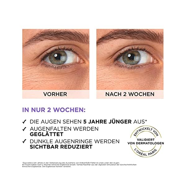 L'Oréal Paris Augenserum mit 1,5% Hyaluronsäure und 1% Koffein für eine strahlende Augenpartie, Mit kühlendem Kugel… – Bild 7