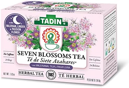 Tadin Seven Blossoms Herbal Tea, Caffeine Free, 24 Tea Bags Per Box, Pack of 6 Boxes Total