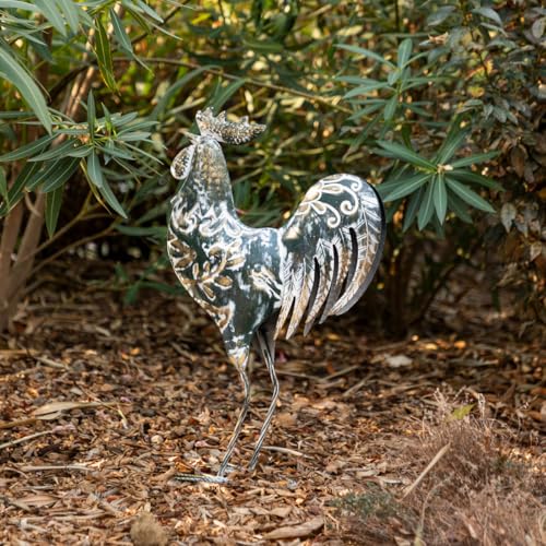 Coq déco Conor Atmosphera objet décoration maison statue métal 54 cm
