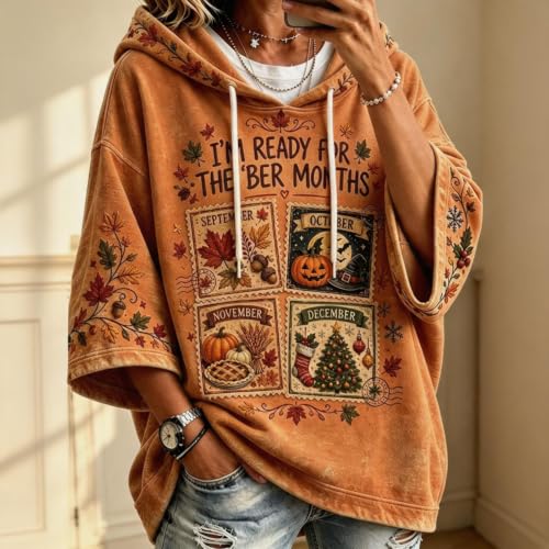 Fall Sweatshirts for Women 2026 Y2K Loose Fit 3/4 Sleeve Cute Sweatshirts - image 2
