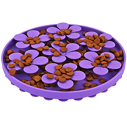 Doweiss Slow Feeder,Cat Help Slow Down Eating Speed Cut Flower Silicone Rubber Cute Slow Feeder for Puppy/Cat/Dog - Image 2