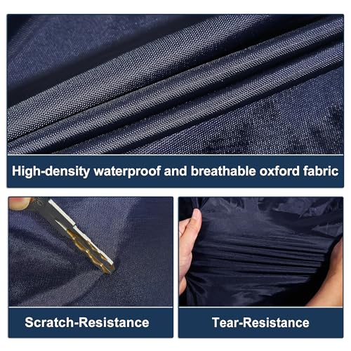 Image of Car Cover Waterproof All Weather with Driver Door Zipper for Jeep Wrangler JK JL 4 Door 2007-2021 / Full Exterior Cover /Durable 210D Oxford Cloth / 1Pcs Navy Blue
