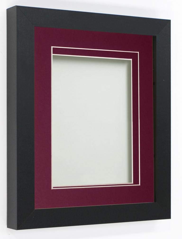 Rickman Box Frame Black with Plum Mount, 10x8 for 8x6 inch