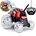 Sharper Image Thunder Tumbler Toy RC Car for Kids, Remote Control Monster Spinning Stunt Mini Truck for Girls and Boys, Racing Flips and Tricks with 5th Wheel, 27 MHz RED