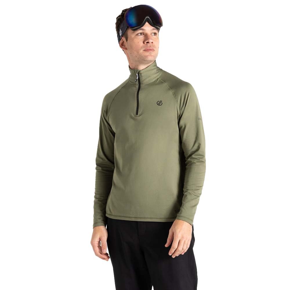 Dare2B Mens Fuse Up Ii Recycled Lightweight Core Stretch Midlayer Sweatshirt, Olivine Green, S EU