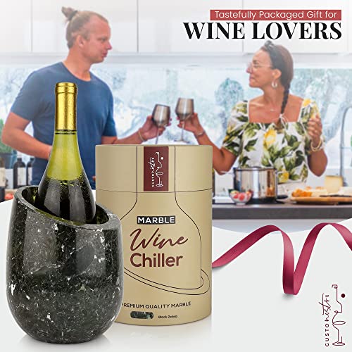 image for Gusto Nostro Marble Wine Chiller Bucket - 750ml Wine Bottle Cooler and