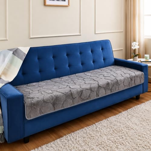 Image of Amazon Basics - Rabbit Fur Make Your Own Sofa Cover |70 x 180 cm| Microfiber Sofa Slipcover | 350 GSM (Grey, 3 Seater)