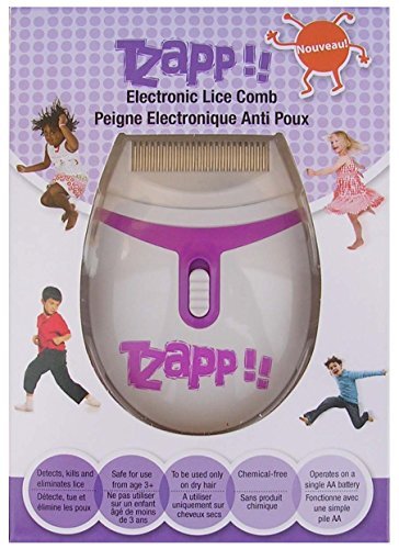 Tzapp!! Electric Lice Comb Ep-400-04 Chemical Free - Treatment for Kids Head Lice - Removes Lice and Eggs